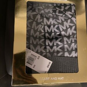 Michael Kors Gray Scarf and Hat Set